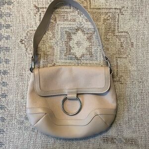 Tan Shoulder Bag with Ring Accent